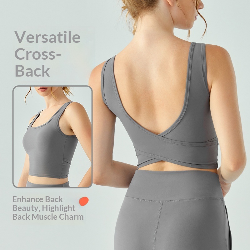 Crossfit Vest - SHINBENE Women Yoga Vest Cross Back