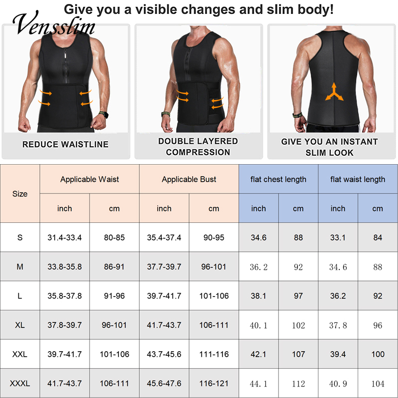 Men Neoprene Sauna Zipper Wais - Crossfit Weight Vest 评论和价格