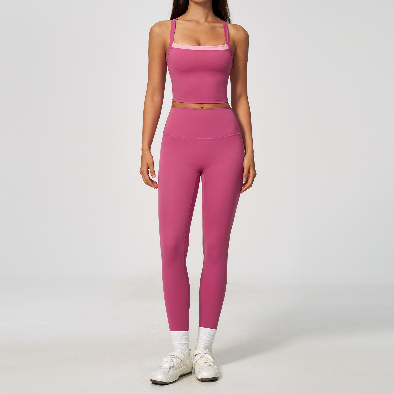 Yoga Set 2pcs Women Gym Set Ba - Crossfit Vest 评论和价格